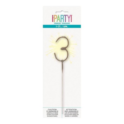 Paraffin Candle Wax - Nummer 3 Funkenwurfkerze von: Gold Geburtstagskerze