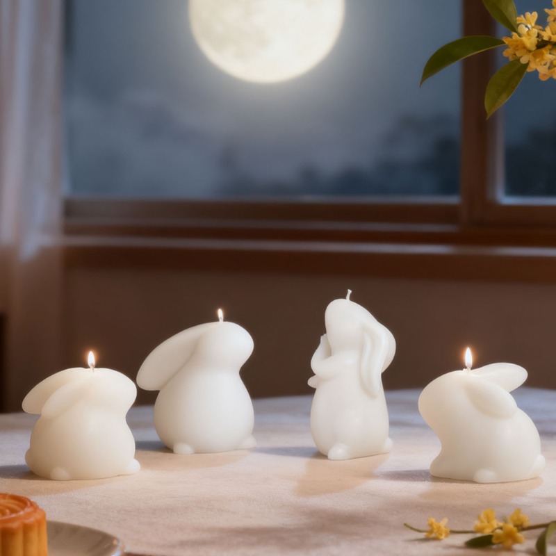 Candle Making Gel Wax - Osterhasen-Duftkerzenform aus Silikon, Handgefertigte 3D Niedliche
