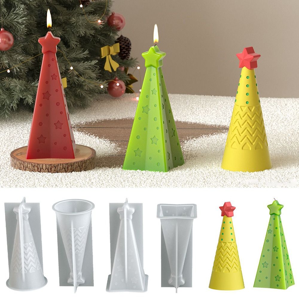 Candle Making Kit Xmas - Silikon-Weihnachtskegel-Kerzenform, Kristall-Epoxidharz, Seife, Ornament-Form, einfach zu