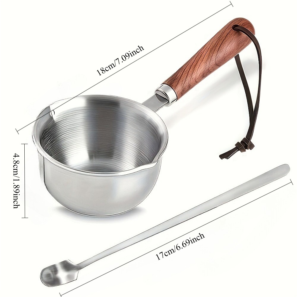 Candle Making Pot - 10-Unzen-Edelstahltopf mit Holzgriff – spülmaschinenfest zum