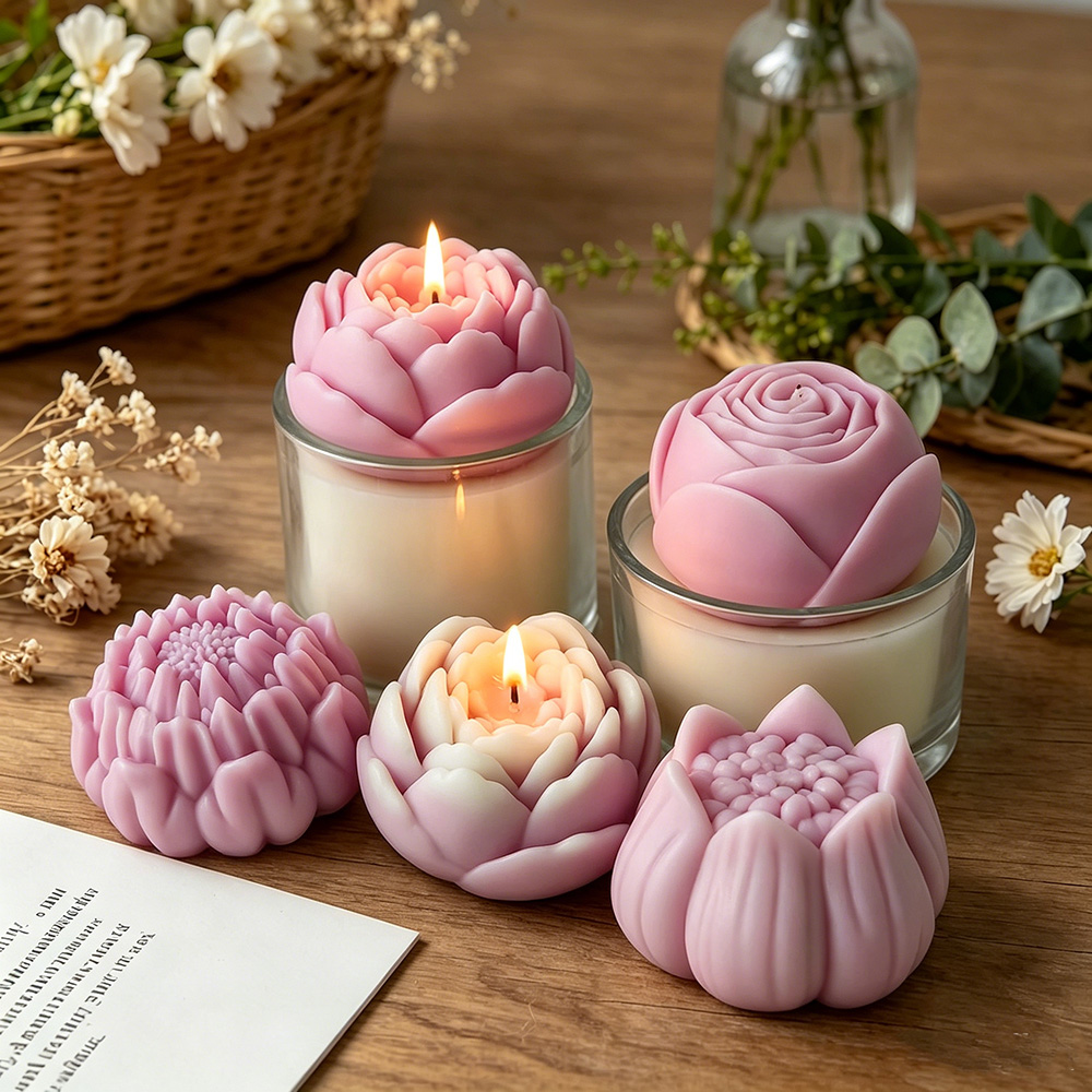 Candle Making Video - 3D Blumen Silikonform Pfingstrose Rose Lotus