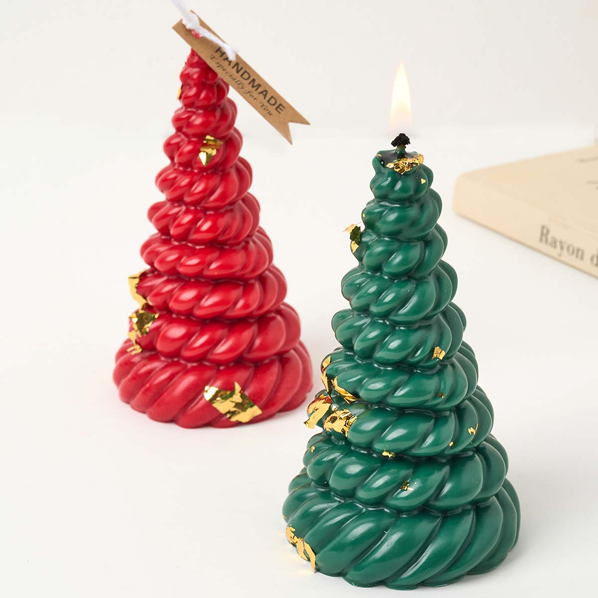 Candle Making Kit Xmas - 3D Hanfseil Weihnachtsbaum Silikon Kerzenform DIY
