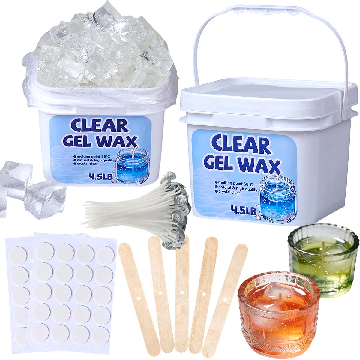 Candle Making Gel Wax - 4,5 LB Großpackung Klares Gelwachs-Set DIY
