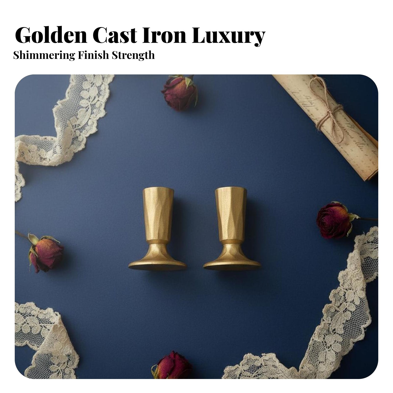 Goldener Gusseisen-Kerzenhalte – Paraffin Candle Wax Bewertung und Preis