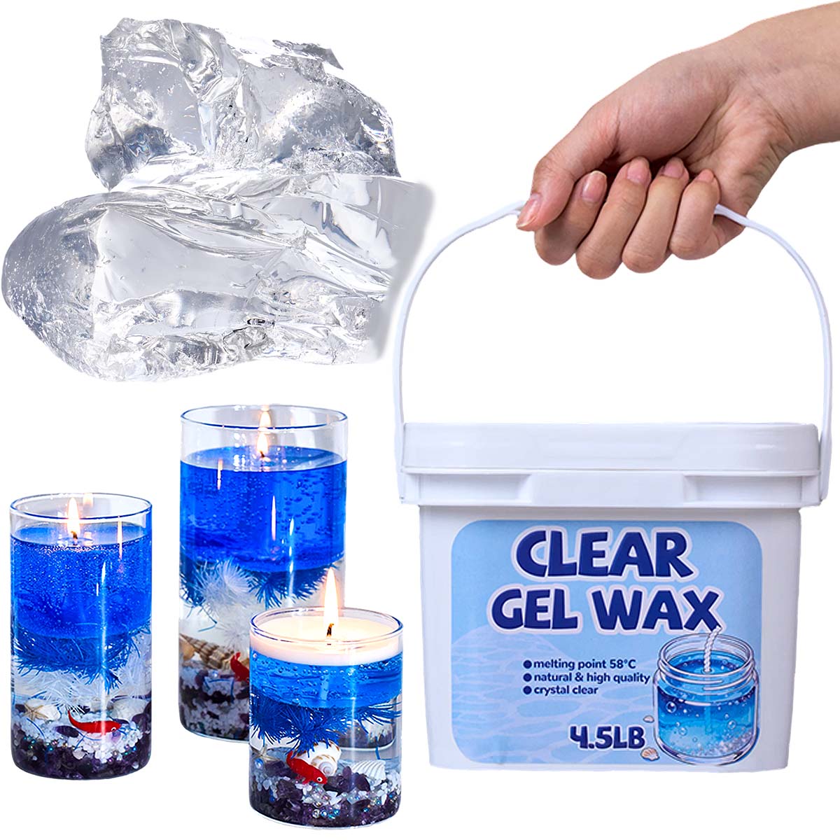 4,5 LB Großpackung Klares Gelw – Candle Making Gel Wax Bewertung und Preis
